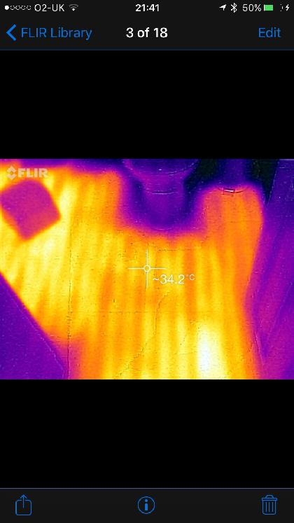 Thermal camera checking underfloor heating in Hythe